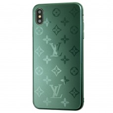 Чехол для iPhone Xs Max glass LV зеленый