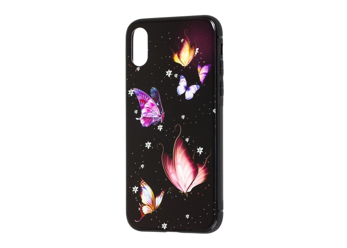 Чехол для iPhone Xs Max glass бабочки