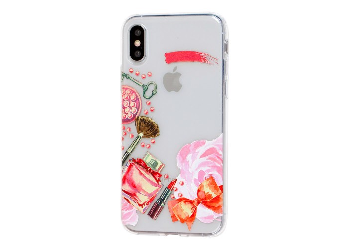 Чехол силиконовый для iPhone X / Xs косметика