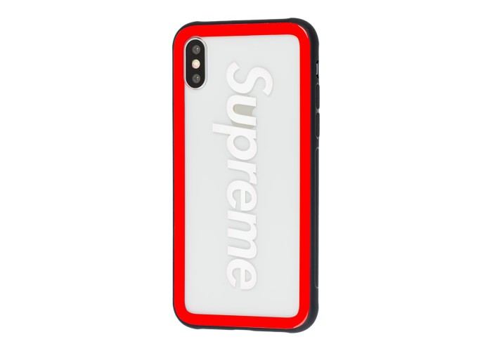 Чехол with logo для iPhone X / Xs supreme красный
