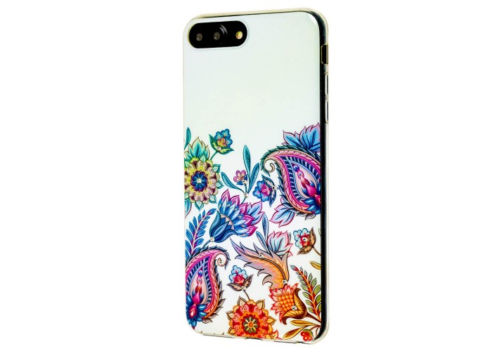 Чехол Beckberg для iPhone 6 Plus / 7 Plus / 8 Plus со стразами листья