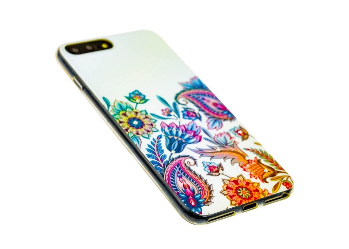 Чехол Beckberg для iPhone 6 Plus / 7 Plus / 8 Plus со стразами листья