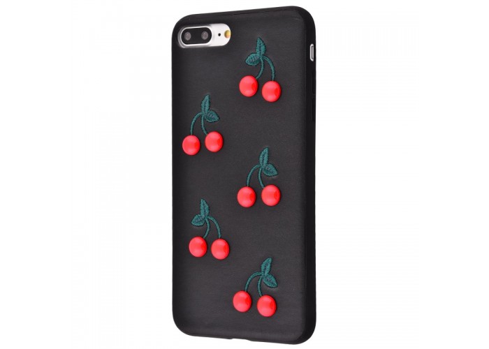 Чехол Cherry для iPhone 7 Plus / 8 Plus эко-кожа черный