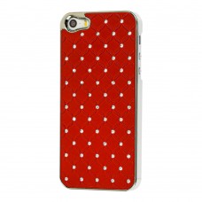 Чехол Diamond  iPhone 5 со стразами красный