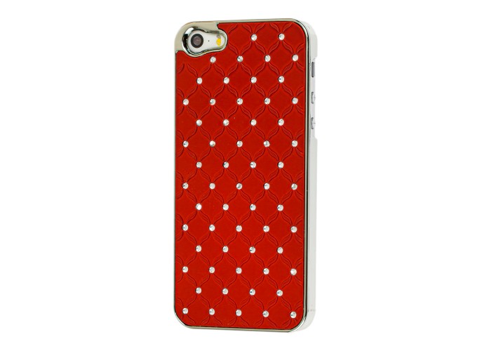 Чехол Diamond  iPhone 5 со стразами красный