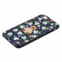Чехол Fairy Tails для iPhone 7 / 8 кот с цветами синий