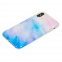 Чехол Light Mramor для iPhone X / Xs case 360 розово голубой