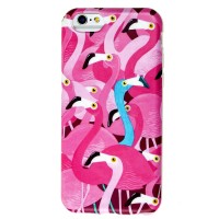 Чехол New Design для iPhone 6 розовый фламинго