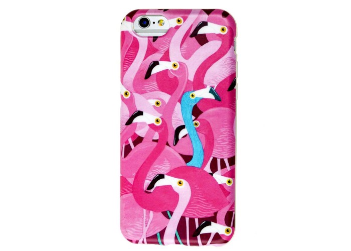 Чехол New Design для iPhone 6 розовый фламинго