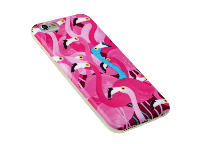Чехол New Design для iPhone 6 розовый фламинго