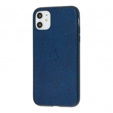 Чехол для iPhone 11 Leather cover синий