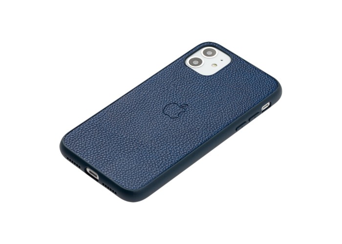 Чехол для iPhone 11 Leather cover синий