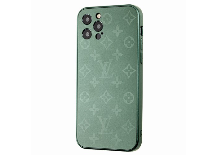 Чехол для iPhone 12 Pro glass LV зеленый