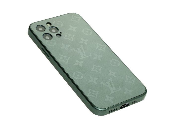 Чехол для iPhone 12 Pro glass LV зеленый