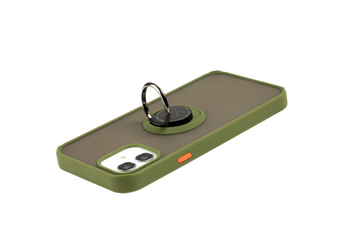 Чехол для iPhone 12 / 12 Pro LikGus Edging Ring оливковый