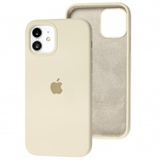 Чехол для iPhone 12 / 12 Pro Silicone Full бежевый / creamy