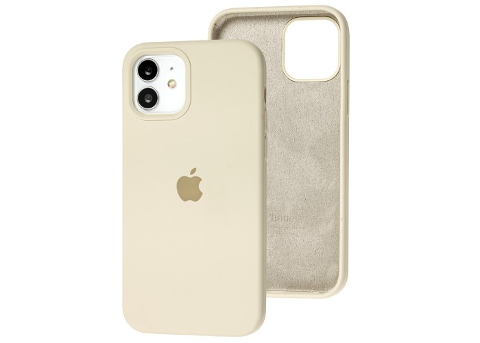 Чехол для iPhone 12 / 12 Pro Silicone Full бежевый / creamy