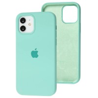 Чехол для iPhone 12 / 12 Pro Silicone Full бирюзовый / ice blue