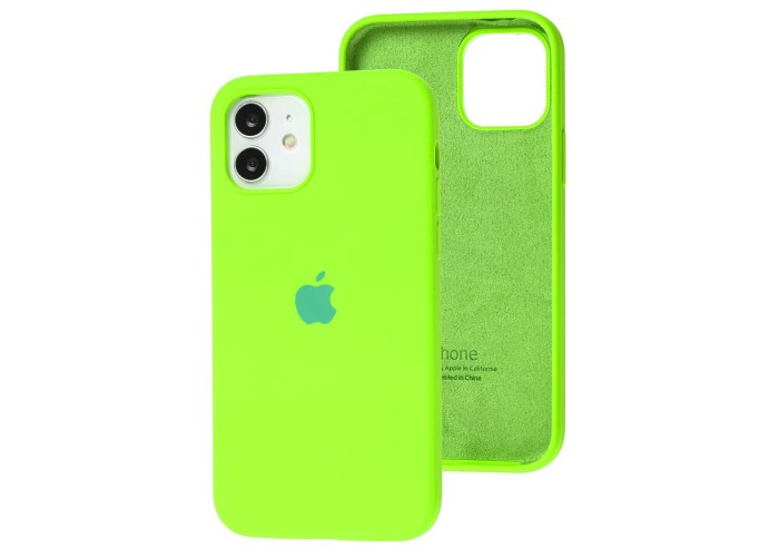 Чехол для iPhone 12 / 12 Pro Silicone Full салатовый / neon green