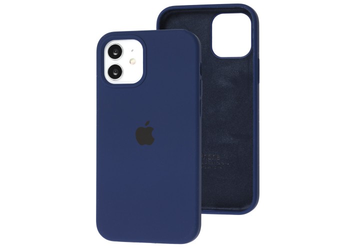 Чехол для iPhone 12 / 12 Pro Silicone Full синий / deep navy