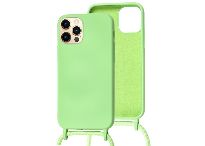 Чехол для iPhone 12 / 12 Pro Wave Lanyard without logo mint gum