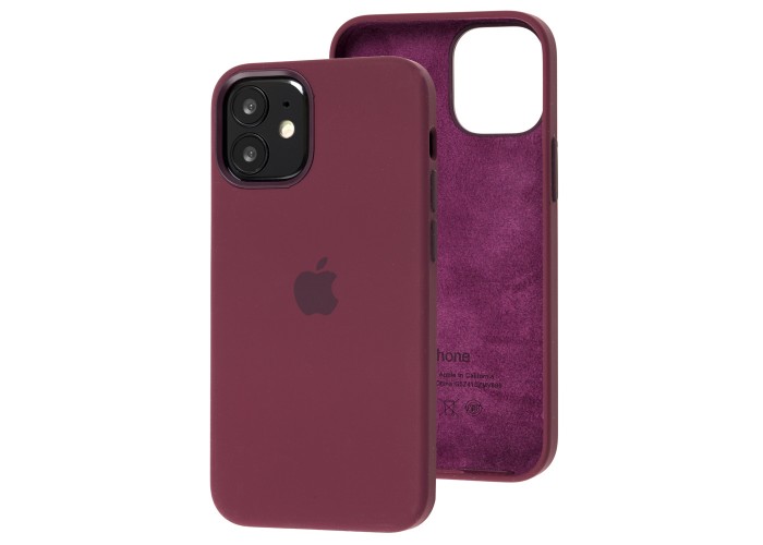 Чехол для iPhone 12 mini Full Silicone case plum