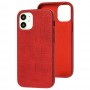 Чехол для iPhone 12 mini Leather croco full красный