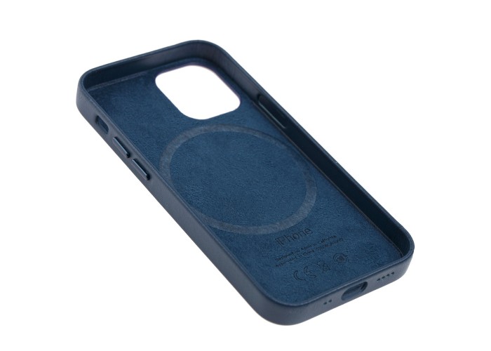 Чехол для iPhone 12 mini Leather with MagSafe blue lake