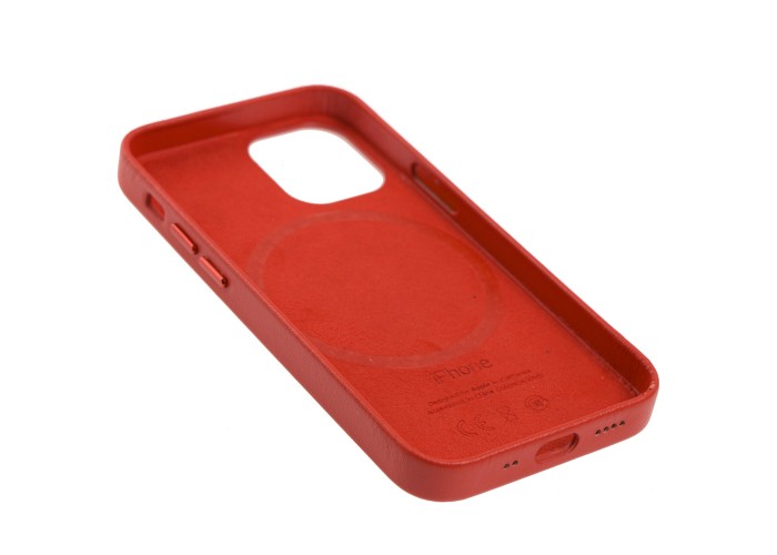 Чехол для iPhone 12 mini Leather with MagSafe red