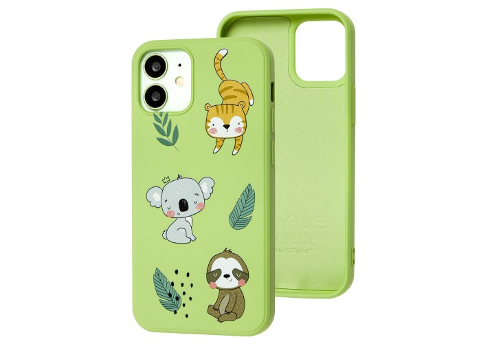 Чехол для iPhone 12 mini Wave Fancy animals / mint gum
