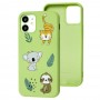 Чехол для iPhone 12 mini Wave Fancy animals / mint gum