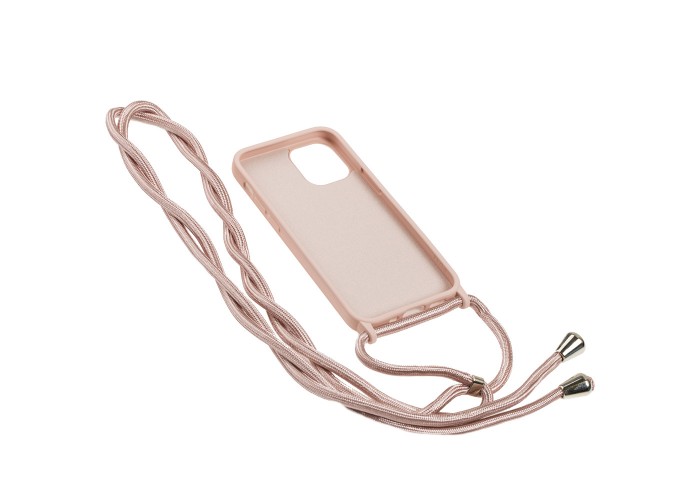 Чехол для iPhone 12 mini Wave Lanyard without logo pink sand