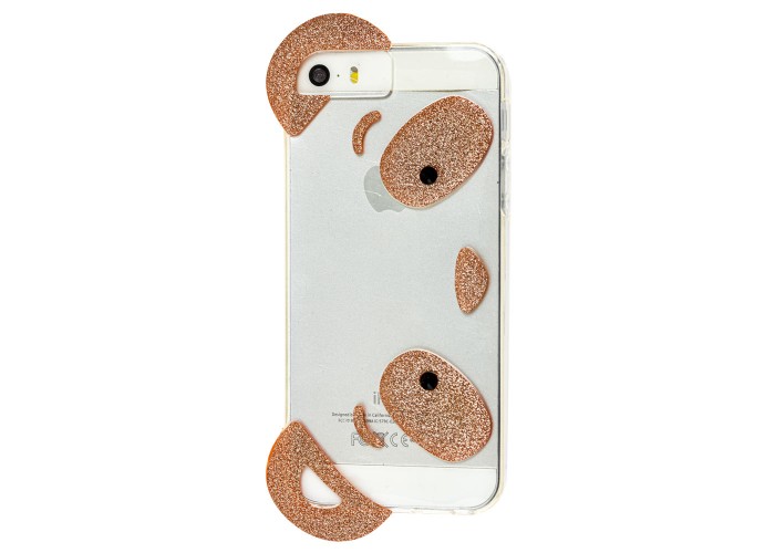 Чехол для iPhone 5 панда с ушками розовое золото