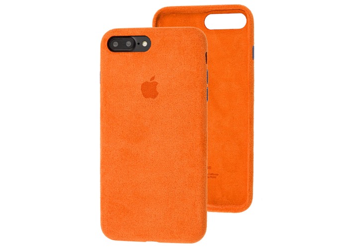Чехол для iPhone 7 Plus / 8 Plus Alcantara 360 оранжевый