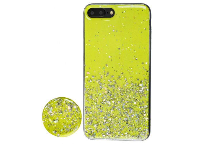Чехол для iPhone 7 Plus / 8 Plus блестки + popsocket 