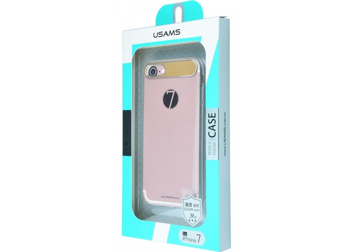Чехол для iPhone 7 Usams Metal Clear Series золото