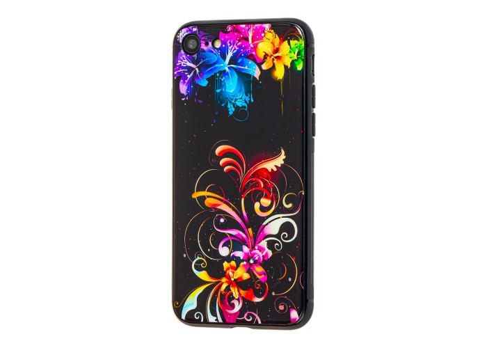 Чехол для iPhone 7 / 8 glass цветы