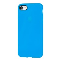 Чехол для iPhone 7 / 8 имитация кожи голубой