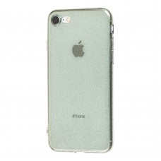 Чехол для iPhone 7 / 8 с блестками черный прозрачный
