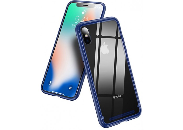 Чехол для iPhone X / Xs Baseus See-through glass синий