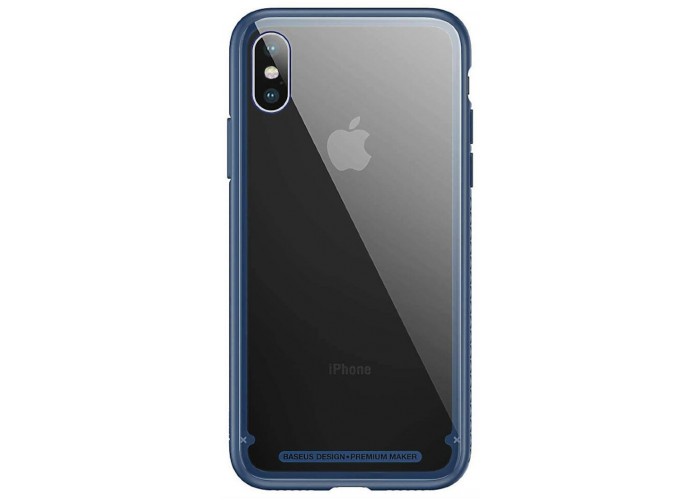 Чехол для iPhone X / Xs Baseus See-through glass синий