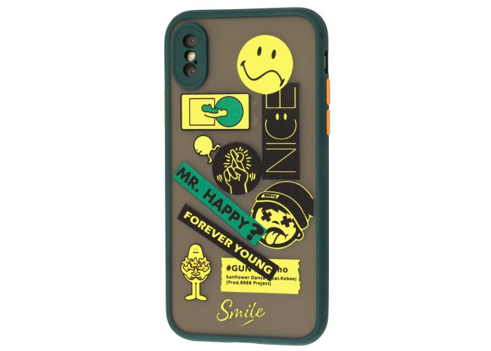 Чехол для iPhone X / Xs Picture shadow matte forever young оливковый