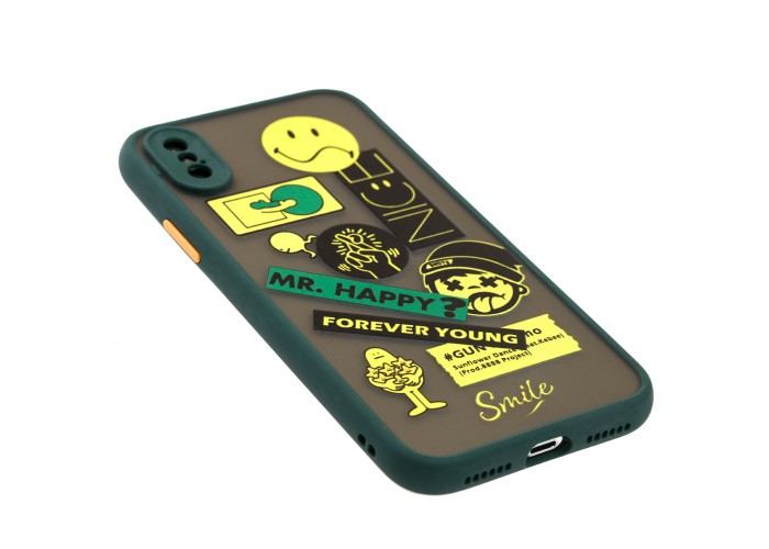 Чехол для iPhone X / Xs Picture shadow matte forever young оливковый