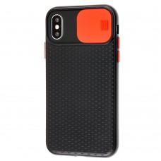 Чехол для iPhone X / Xs Safety camera черный / красный