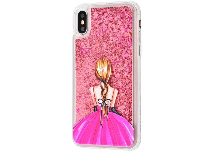 Чехол для iPhone X / Xs блестки вода 