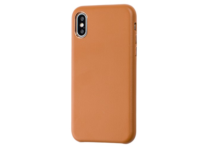 Чехол для iPhone X / Xs эко-кожа коричневый