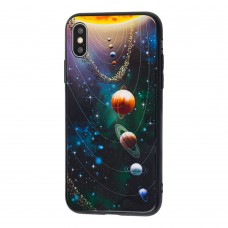 Чехол для iPhone X / Xs glass "Галактика"