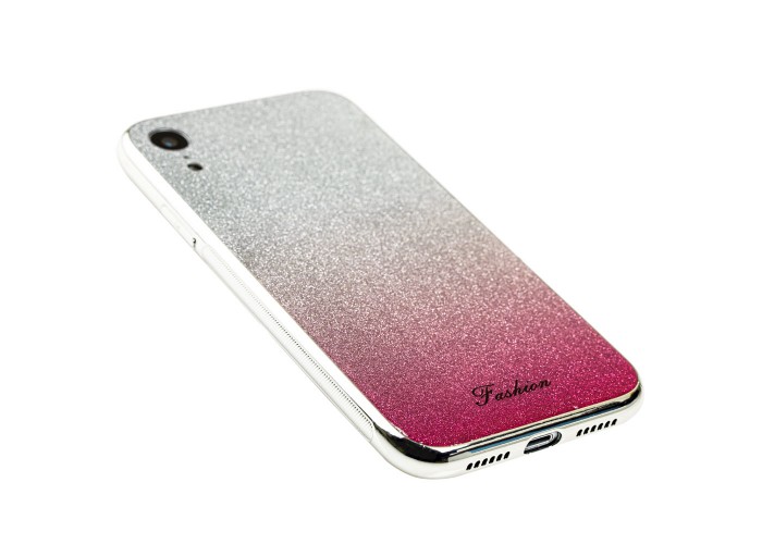 Чехол для iPhone Xr Ambre Fashion серебристый / малиновый
