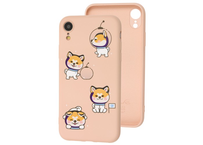 Чехол для iPhone Xr Wave Fancy laika spaceman / pink sand