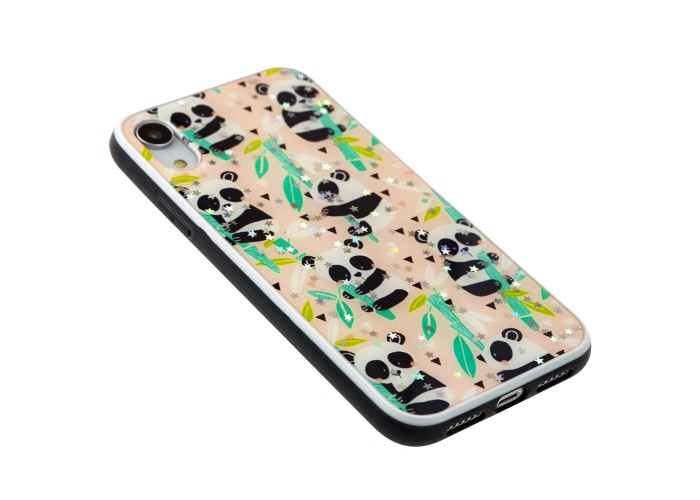 Чехол для iPhone Xr блестки print + popsocket 